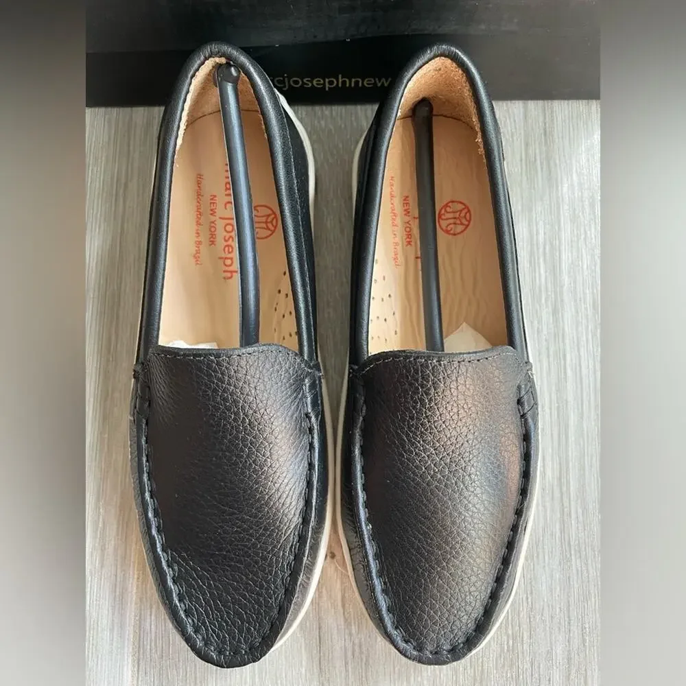 MARC JOSEPH NY Kids' Leather Comfort Slip Moccasin Venetian Loafer - size 13